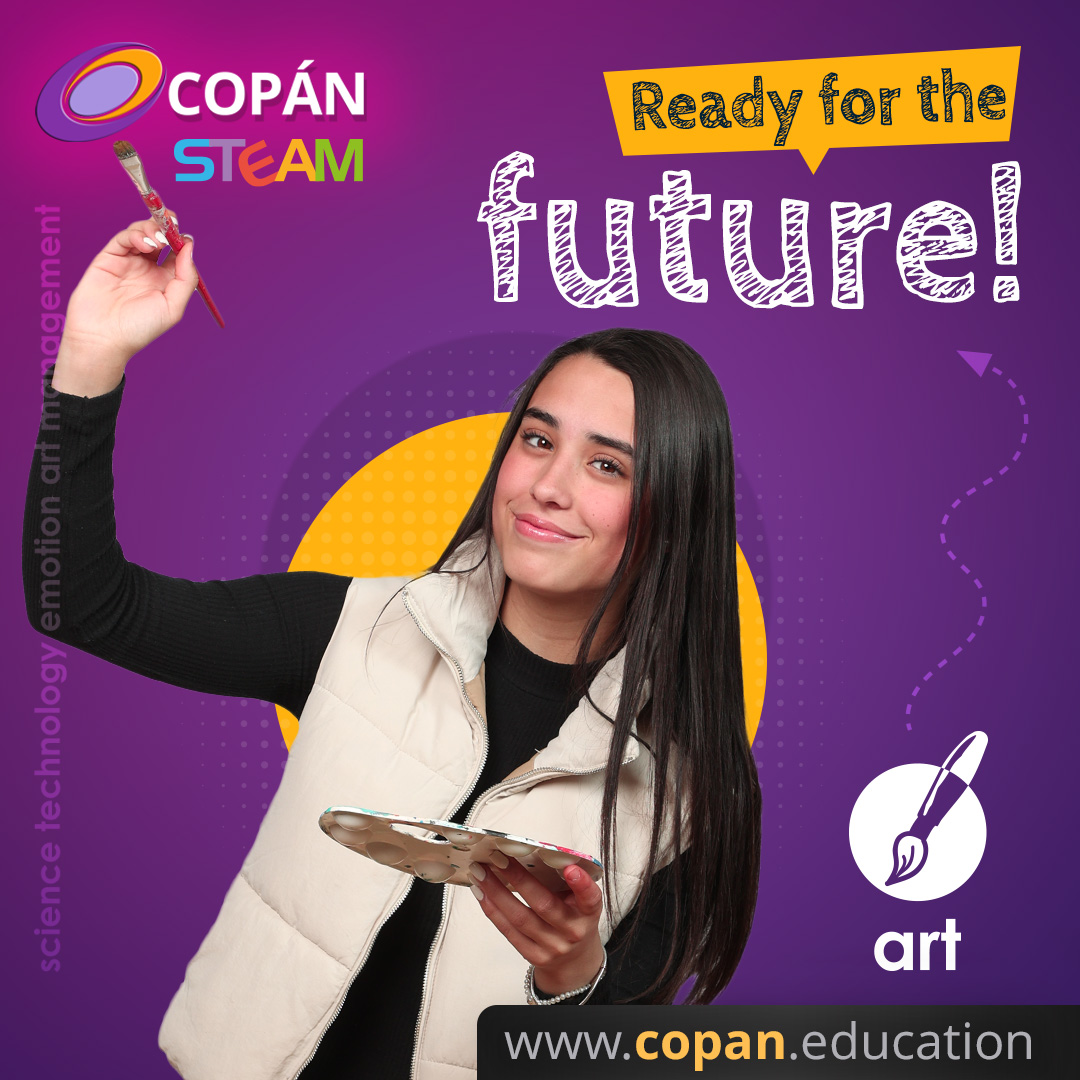 Alumna de Preparatoria Copán en laboratorio de arte — Ready for the Future, Campus Fuentes Satélite