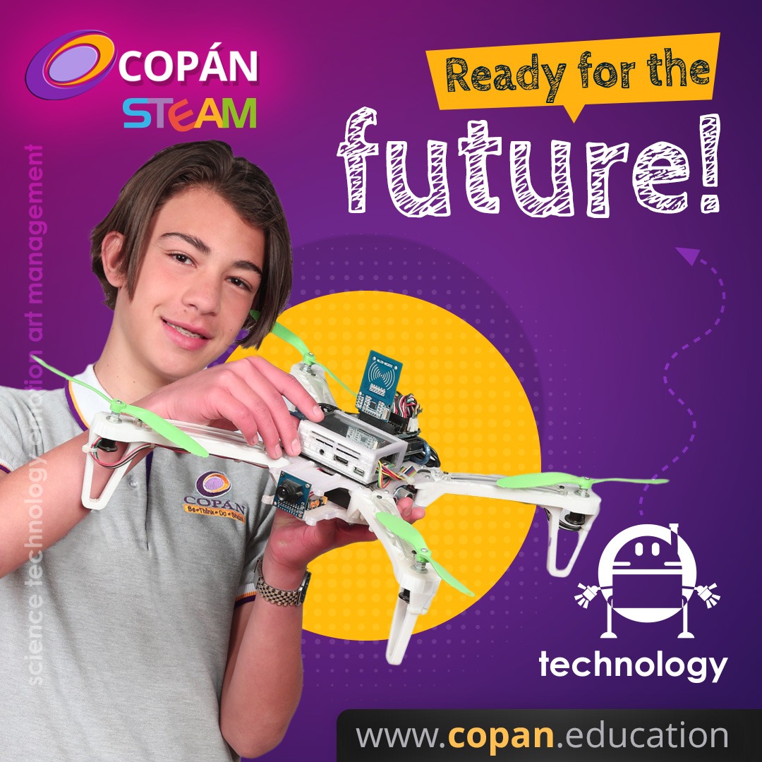 Alumno de Secundaria Copán con dron fabricado en laboratorio de tecnología — Ready for the Future